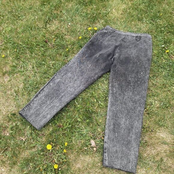 DEADSTOCK Black Vintage 90s Acid Wash High Waist Roper Plus Sized Jeans - Picture 8 of 12